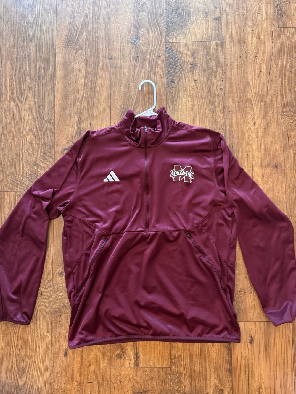 adidas Maroon Mississippi State Quarter-Zip Jacket